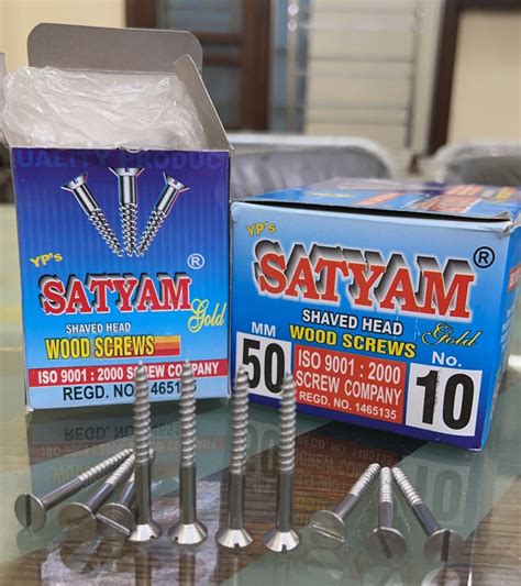 Stainless Steel Satyam Saved Head Wood Screw Chrome Polish Half