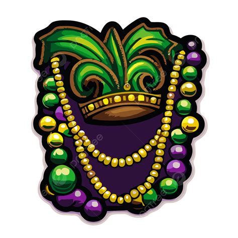 In The Style Of Shaped Canvas Vector Clipart Mardi Gras Bead Mardi