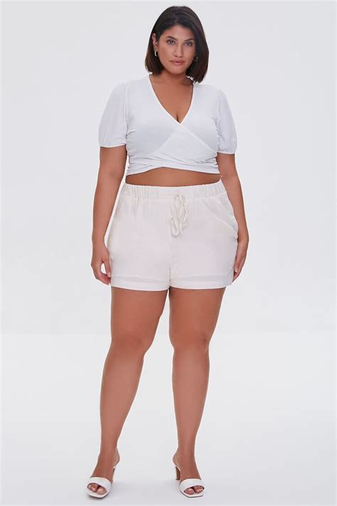 Plus Size Drawstring Shorts