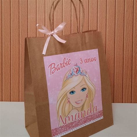 30 Sacolinhas Kraft Da Barbie Sacolinhas Kraft Surpresa Da