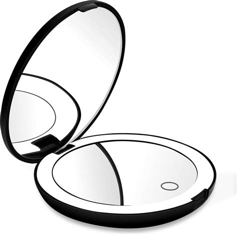 Deweisn Folding Compact Rechargeable Lighted Makeup Mirror