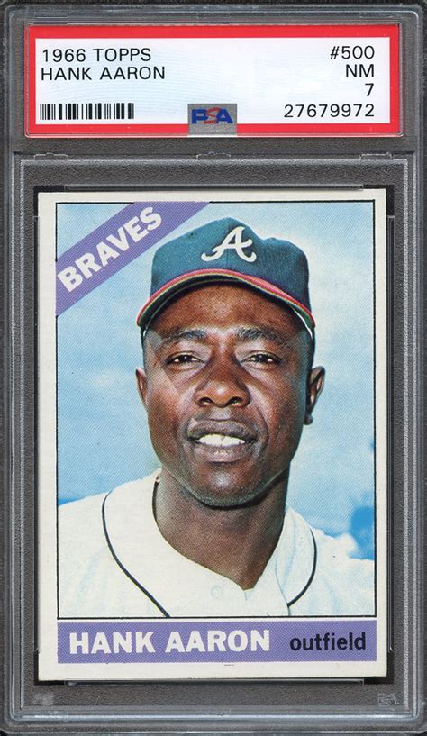 Lot Detail 1966 TOPPS 500 HANK AARON PSA NM 7