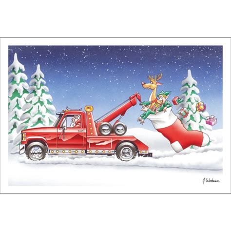 Tow Truck Towing Stocking And Elves Paul Oxman Publishing