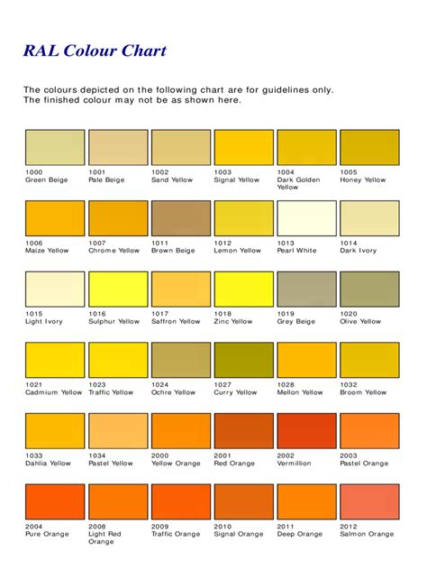 Ral Color Chart Template - 6 Free Templates in PDF, Word, Excel Download