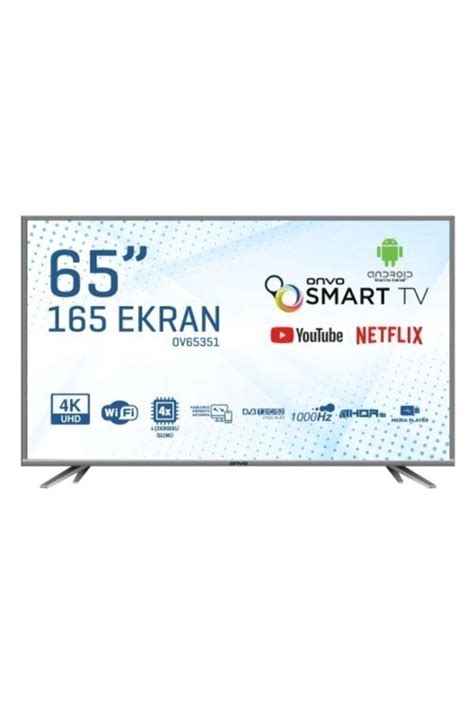 Onvo Ov65350 65 165 Ekran Uydu Alıcılı Android 4K UHD Smart LED TV