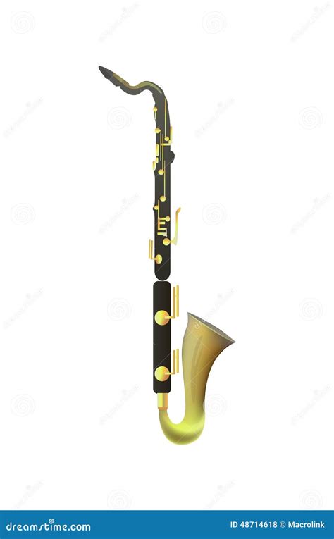 Bass Clarinet On White Background Stock Vector Illustration Of Music