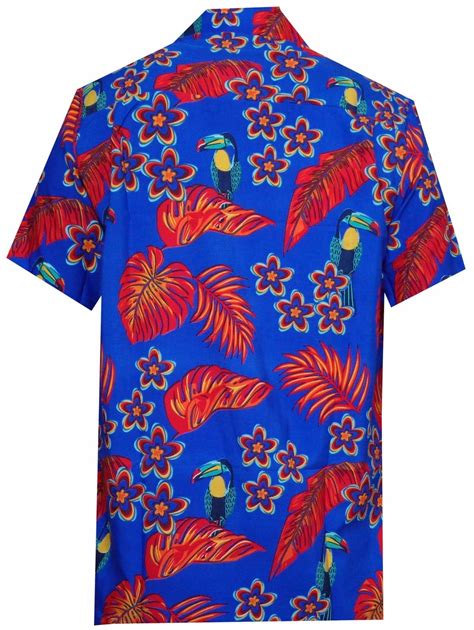 Hawaiian Shirt Mens Parrot Toucan Print Beach Aloha Party Ebay