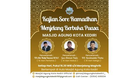 KAJIAN SORE RAMADHAN MENJELANG BUKA PUASA MASJID AGUNG KOTA KEDIRI