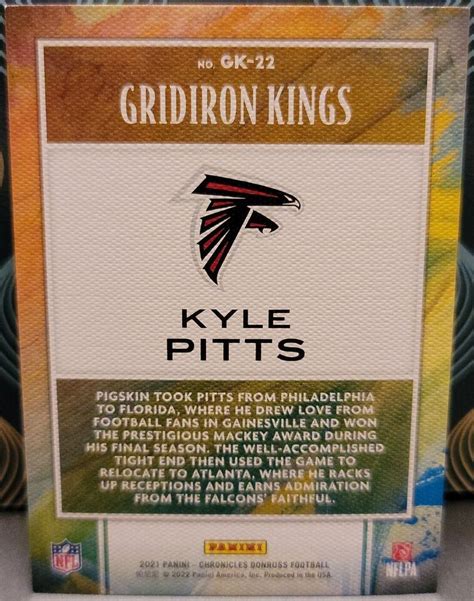 2021 Panini Chronicles Donruss Gridiron Kings Kyle Pitts RC Falcons