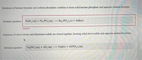 Solved Solutions Of Barium Bromide And Sodium Phosphate Chegg