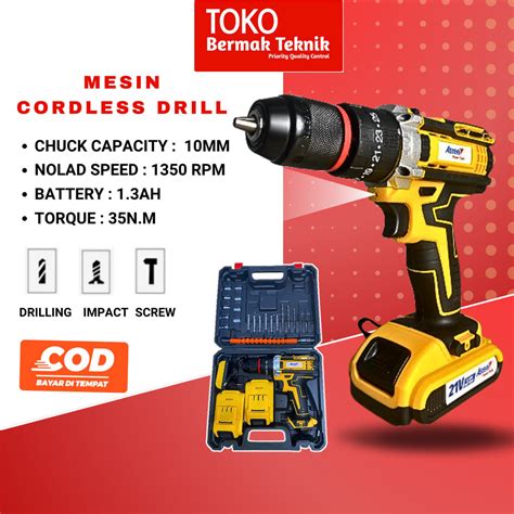 Jual ASTEEL Mesin Bor Listrik Tanpa Kabel CORDLESS DRILL Portable