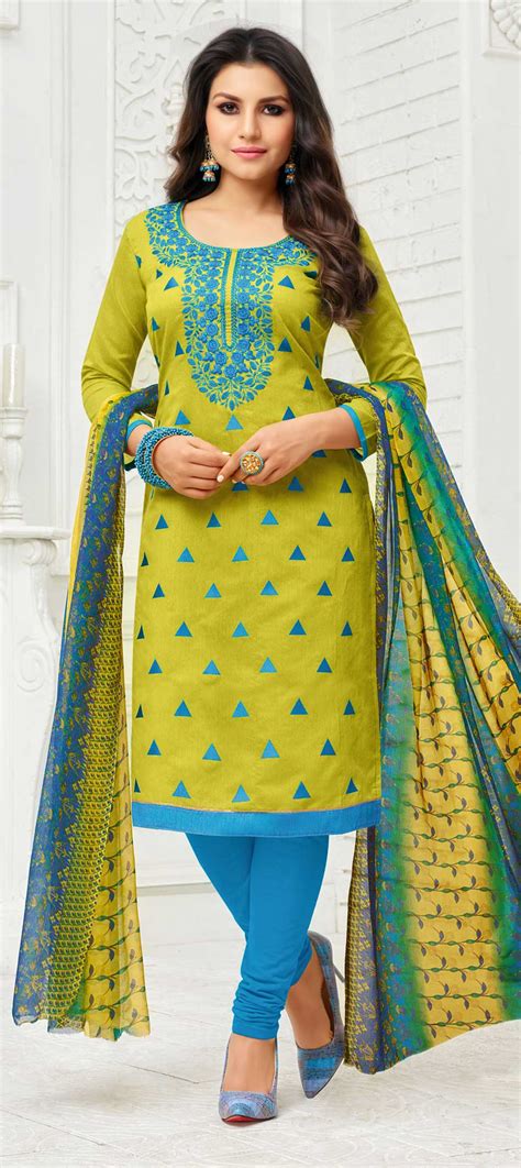 Casual Party Wear Green Color Art Silk Fabric Salwar Kameez