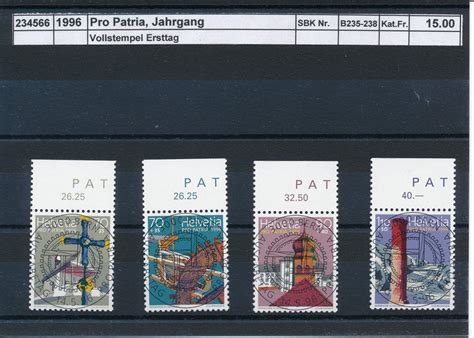 1996 ET Vollstempel Pro Patria Jahrgang Kaufen Auf Ricardo