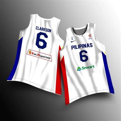 GILAS PILIPINAS 2022 JORDAN CLARKSON 6 WHITE JERSEY PBA GILAS