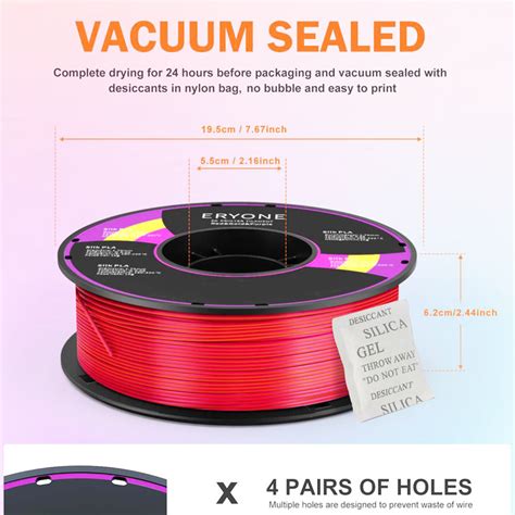 Eryone Triple Color Silk Pla Filament Redgoldpurple