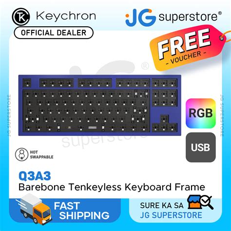 Keychron Q3 QMK 87 Keys Barebone RGB Wired TKL Keyboard Base Frame Hot Swappable Q3A1 Q3A2