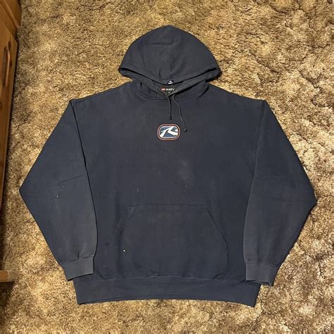 Vintage Rusty Logo Hoodie Navy Xlarge Chest 28 Depop
