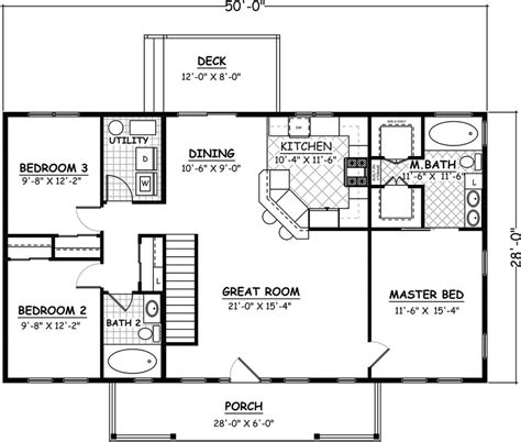 Ranch Plan 1 400 Square Feet 3 Bedrooms 2 Bathrooms 526 00080