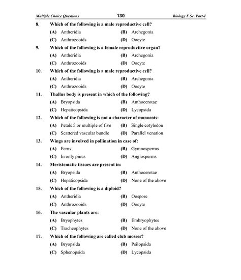 Solution 1st Year Biology Ch 9 Mcqs Studypool