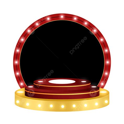 Red Stage Platform Podium And Light Vector, Red Stag, Platform Podium ...