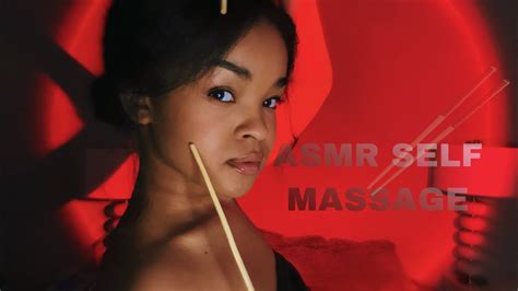 Asmr Self Massage W Chopsticks🥢 Face Neck Shoulders And Back Youtube