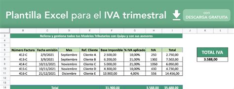 Plantilla Excel Para El IVA Trimestral Descarga GRATIS