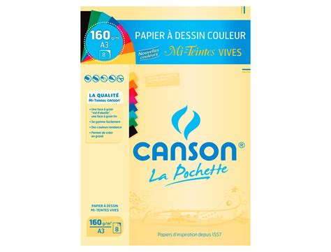 Enseigne Rouge Papier PAPIER DESSIN CANSON MI TEINTES 160G A3 COLORIS