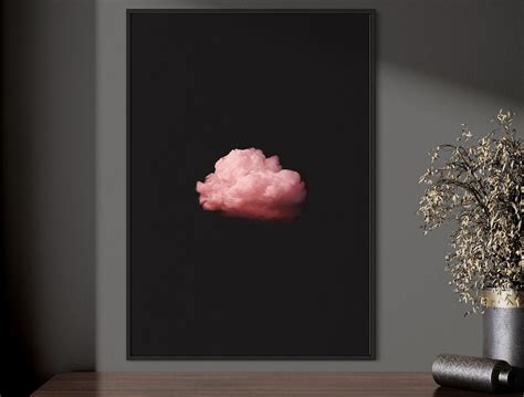 Vintage Moody Cloud Wall Art Print Pink Wall Decor Cloudy Sky Cloud