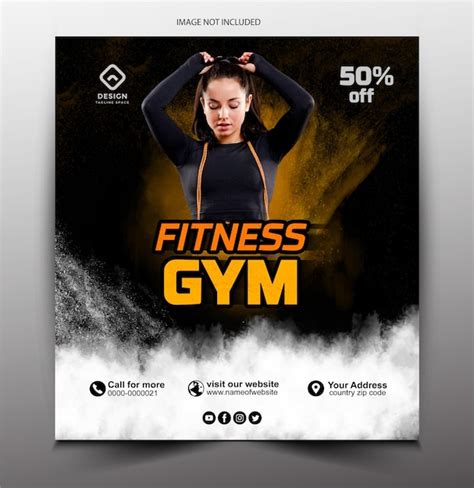 Plantilla De Dise O De Volante De Fitness O Gimnasio Vector Premium