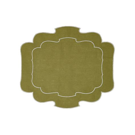 Valoria Green Scalloped Linen Placemat Duchess Butler