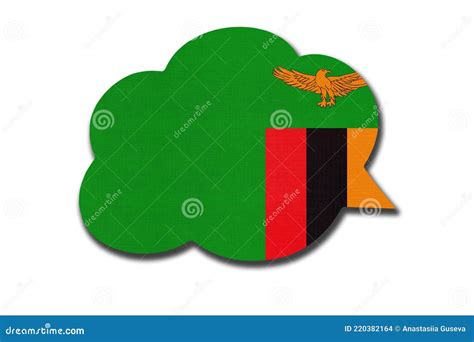 3d Speech Bubble With Zambian National Flag Isolated On White