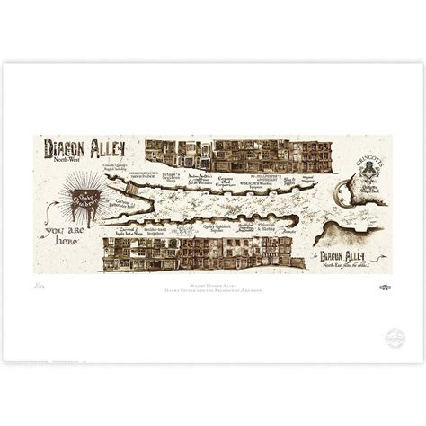 Map Of Diagon Alley Limited Edition Art Print Diagon Alley