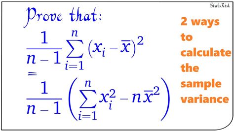 Two Ways To Calculate The The Sample Variance Youtube