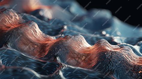 Premium Photo Scientific Abstraction With Futuristic Textured Tissue Waves Tech Background