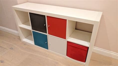 Ikea Expedit 4x2 Shelving Unit In White With Door Inserts And Storage Boxes In Dulwich London