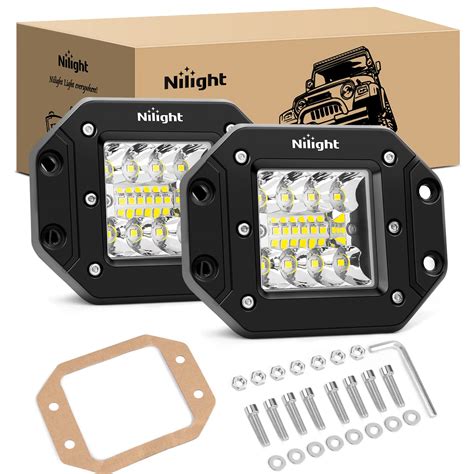 Buy Nilight Pcs W Flush Led Light Pods Upgraded Spot Flood Combo