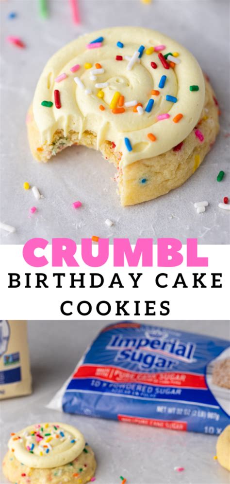 Crumbl Birthday Cake Cookies With Sprinkles Recipe Crumble Cookie