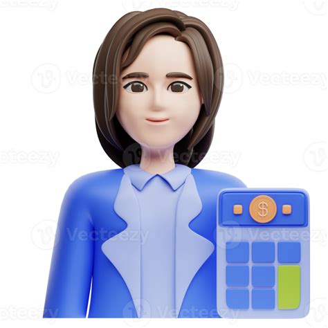 3D Illustration accountant female 47203882 PNG