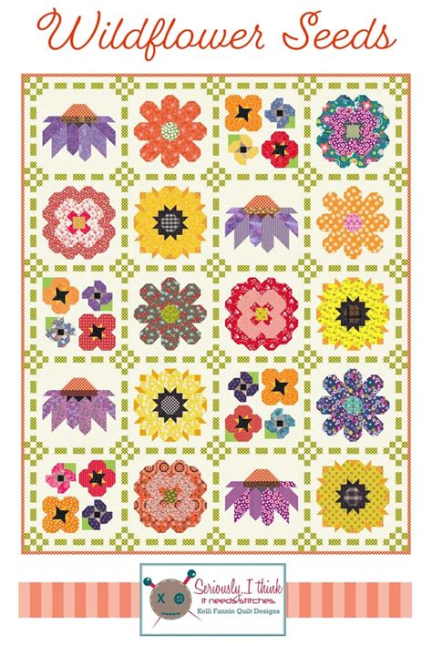 Wildflower Seeds Patchwork Floral Quilt Pattern by Kelli - Etsy