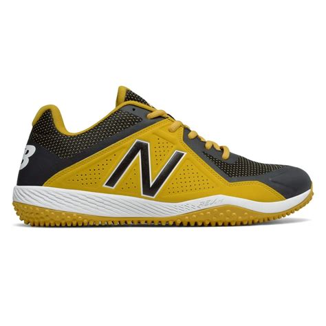 New Balance Low Cut 4040v4 Turf Baseball Cleat Mens Shoes Yellow With Black