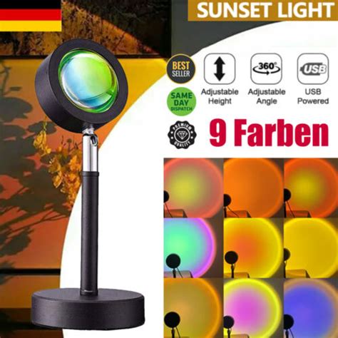 Sonnenuntergang Sunset Projektor Lampe Rgb Led Sonne Regenbogen Lichter