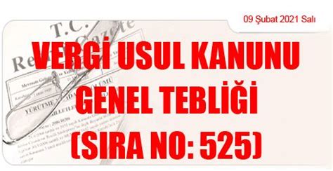 Vergi Usul Kanunu Genel Tebliği Sıra No 525 Yaklaşım Dergisi