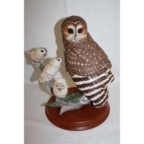 Franklin Mint The Spotted Owl Porcelain Sculpture Figurine By George