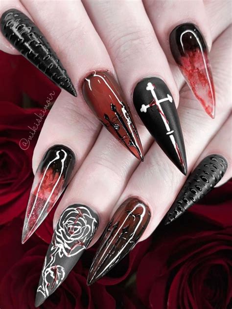 Perfectly Sharp Vampire Halloween Nails 2019 Design 7 Of Many Sharp