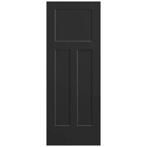 Masonite 30 In X 80 In 3 Panel Winslow Single Bore Hollow Core Jet Black Molded Composite