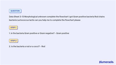 Solved Data Sheet Morphological Unknown Complete The Flowchart I