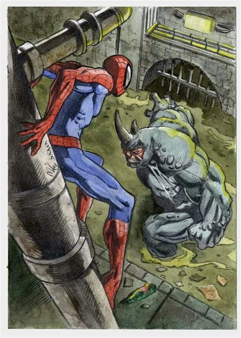 Spidey Vs Rhino By Vincenzo Cucca