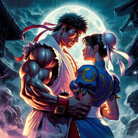 Ryu And Chun Li And The Moonlight By Bbbeto On Deviantart