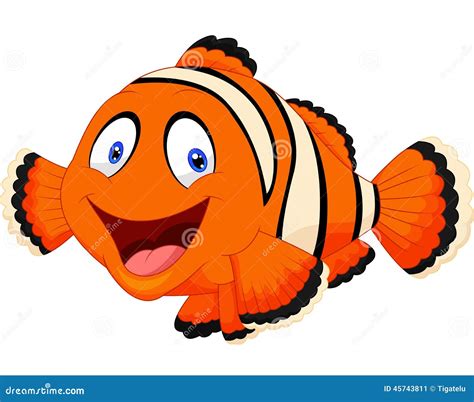 Cute Clown Fish Cartoon Stock Vector Image 45743811