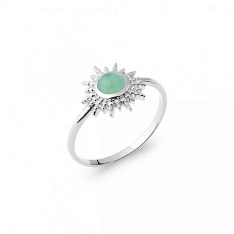 Bague Soleil Argent Aventurine Nerina Bijoux